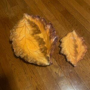 Baum Acorn Collection Leaf design Serving Set